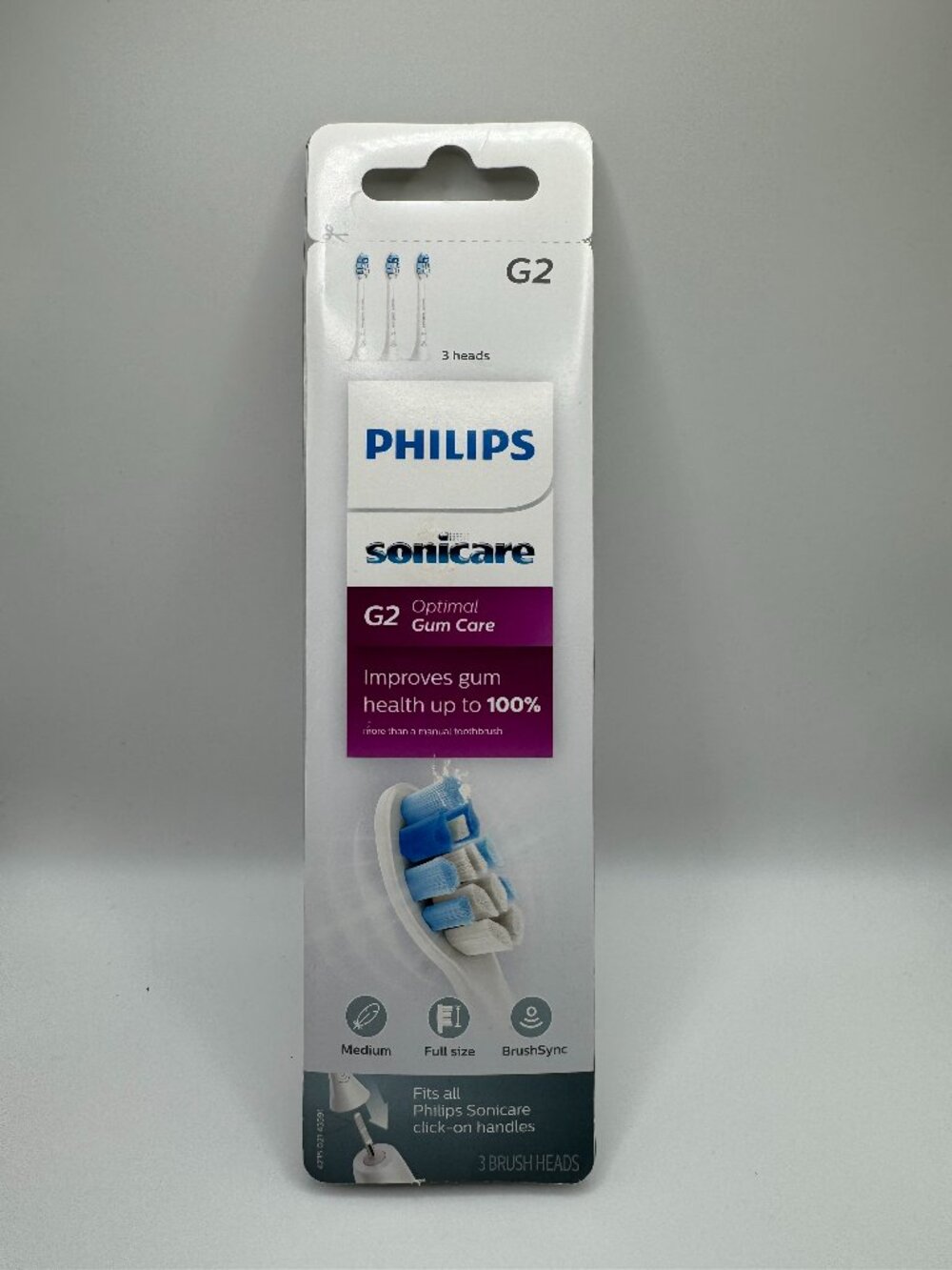Philips Sonicare G2 HX9033/65 Optimal Gum Care Brush Heads - White (3-Pack)